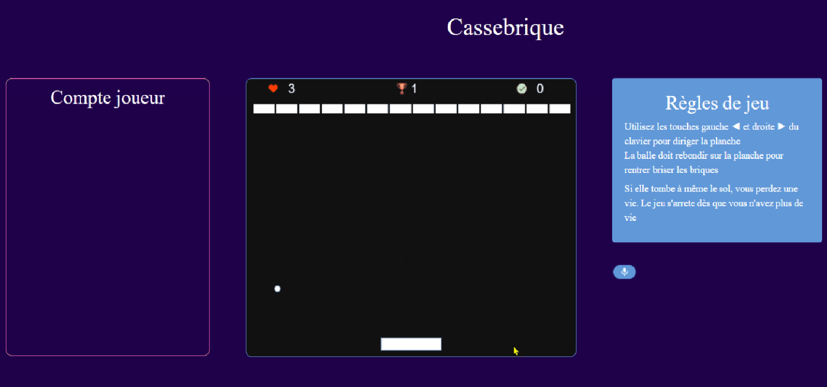 2ème version d'interface du jeux